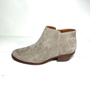 Sam Edelman Petty Ankle Boots‎ Women’s Size 7W Gray Leather Side Zipper